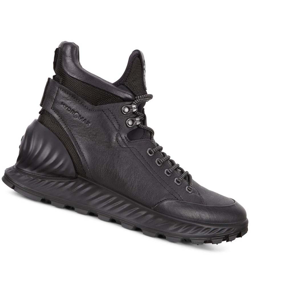 Men\'s Ecco Exostrike Hydromax Boots Black | USA 439HAP